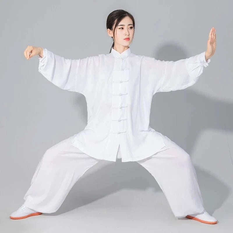 Cotton Tai Chi and Kung Fu Uniform for Kids and Adults-blue / XS(155cm)