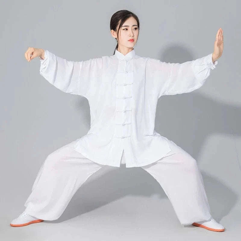 Cotton Tai Chi and Kung Fu Uniform for Kids and Adults-blue / XS(155cm)