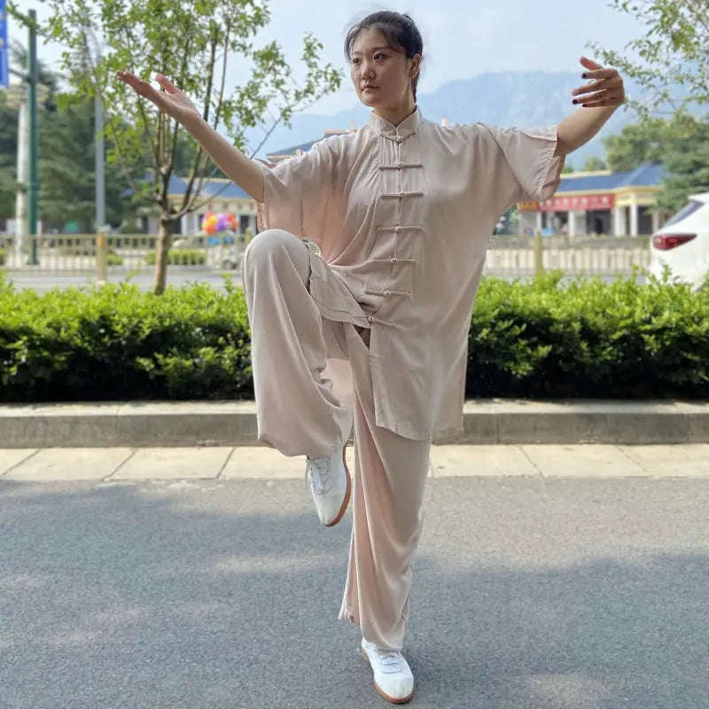 Cotton Tai Chi and Kung Fu Uniform for Kids and Adults-blue / XS(155cm)