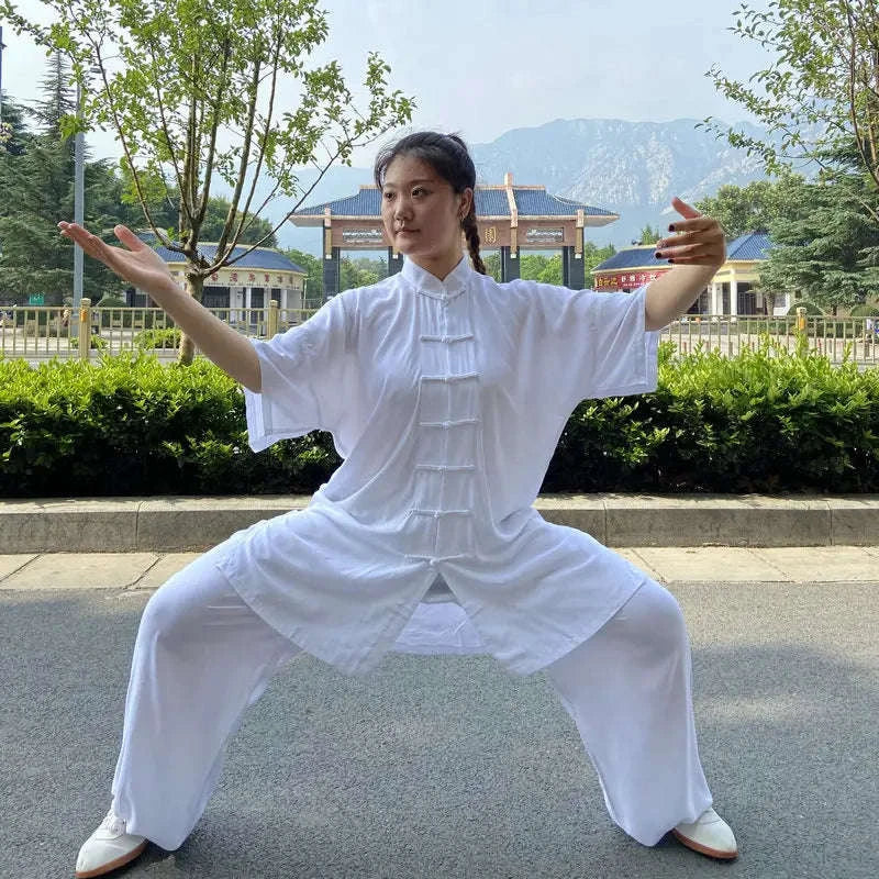 Cotton Tai Chi and Kung Fu Uniform for Kids and Adults-blue / XS(155cm)