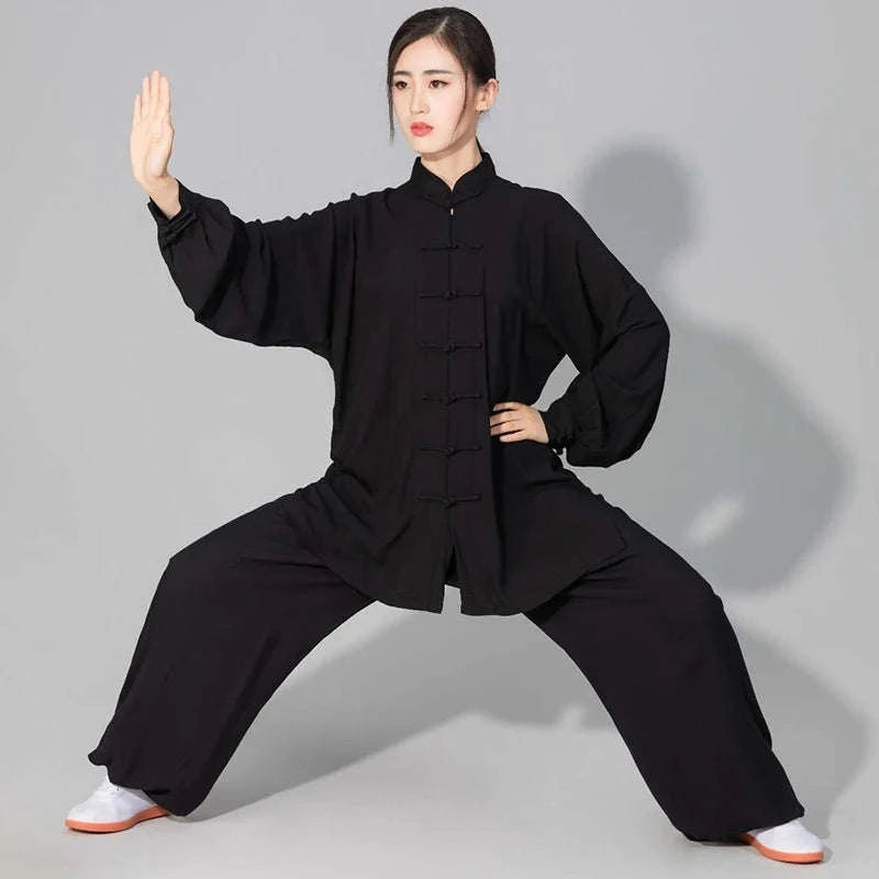 Cotton Tai Chi and Kung Fu Uniform for Kids and Adults-blue / XS(155cm)