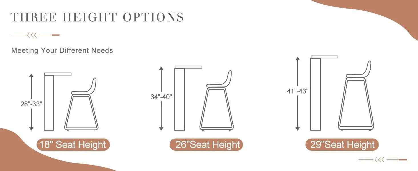 Counter Height Bar Stools Set of 2 Faux Leather with Back-Chocolate / United States