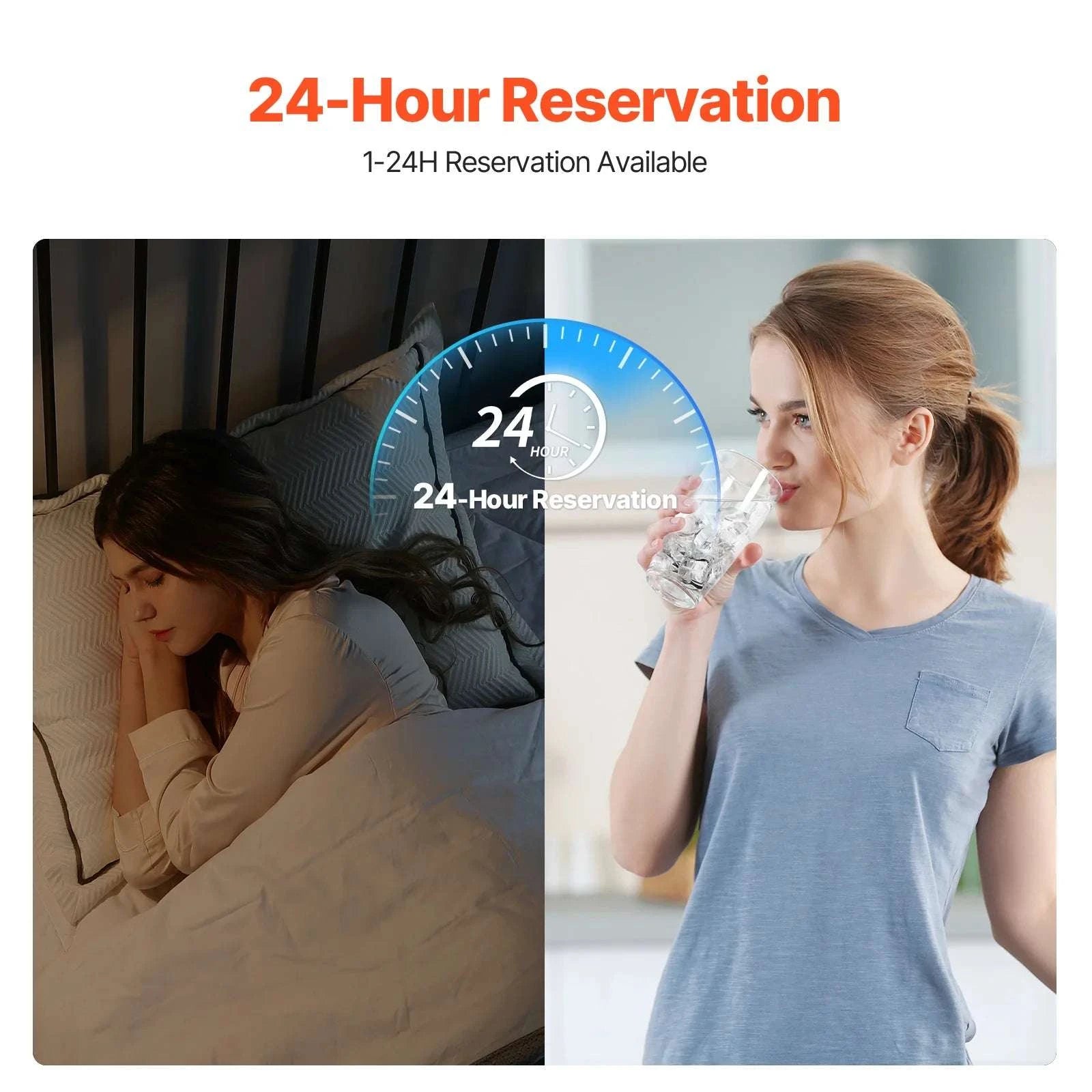 Countertop Ice Maker 50lbs/Day with Self-Cleaning & 2 Sizes-50lbs per 24H / United States