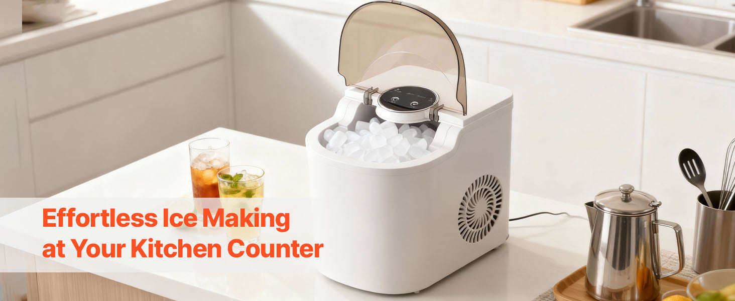 Countertop Ice Maker 7 Cubes Ready in 6 Minutes 26 lbs per Day-26lbs / United States