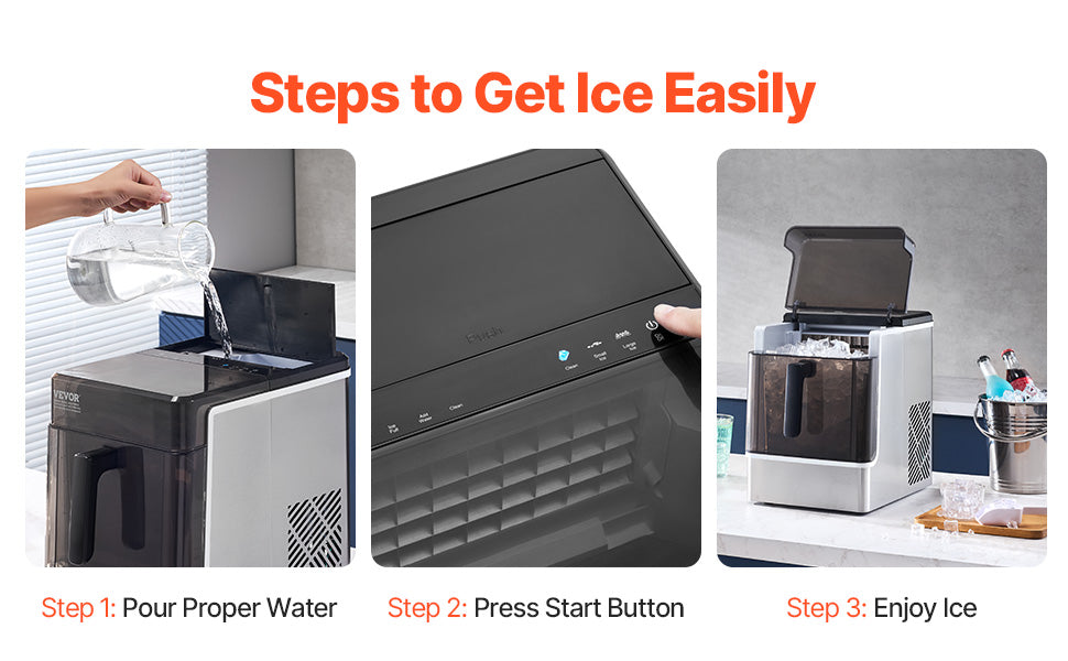 Countertop Ice Maker 50lbs/Day with Self-Cleaning & 2 Sizes