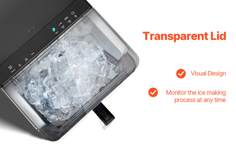 Countertop Ice Maker 50lbs/Day with Self-Cleaning & 2 Sizes