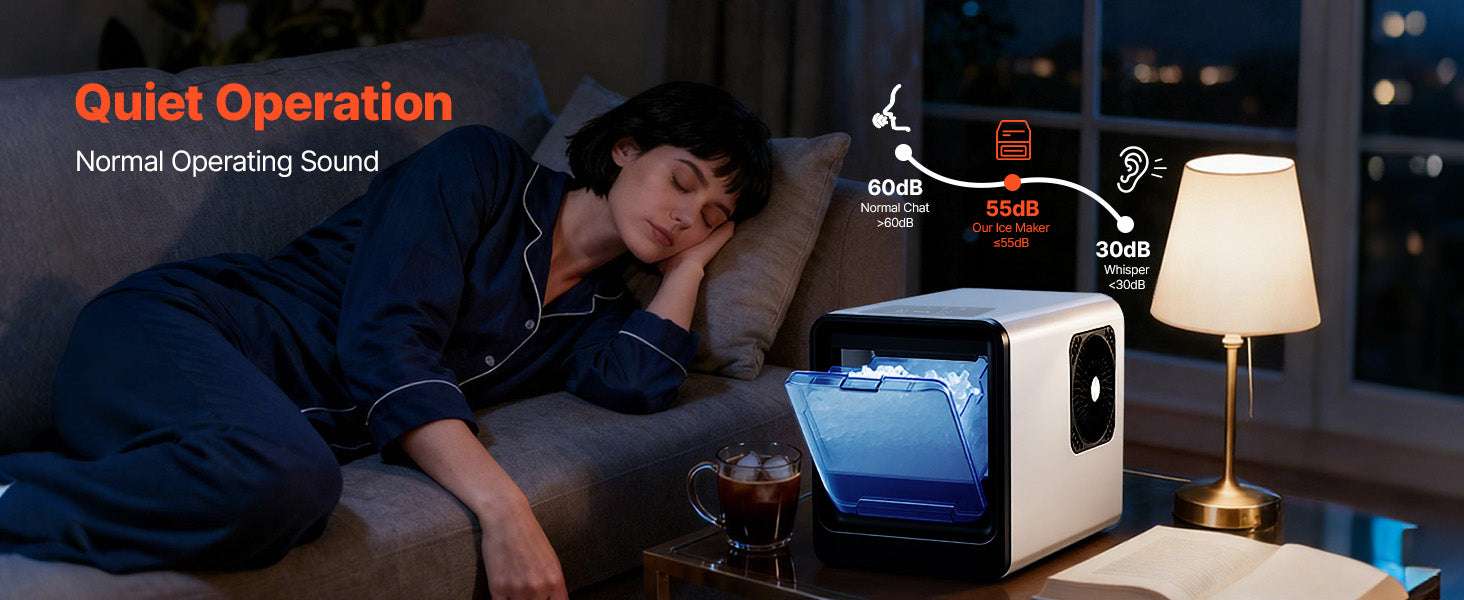 Countertop Nugget Ice Maker 33–44 lbs/Day with Self-Cleaning-33lbs per 24H / United States