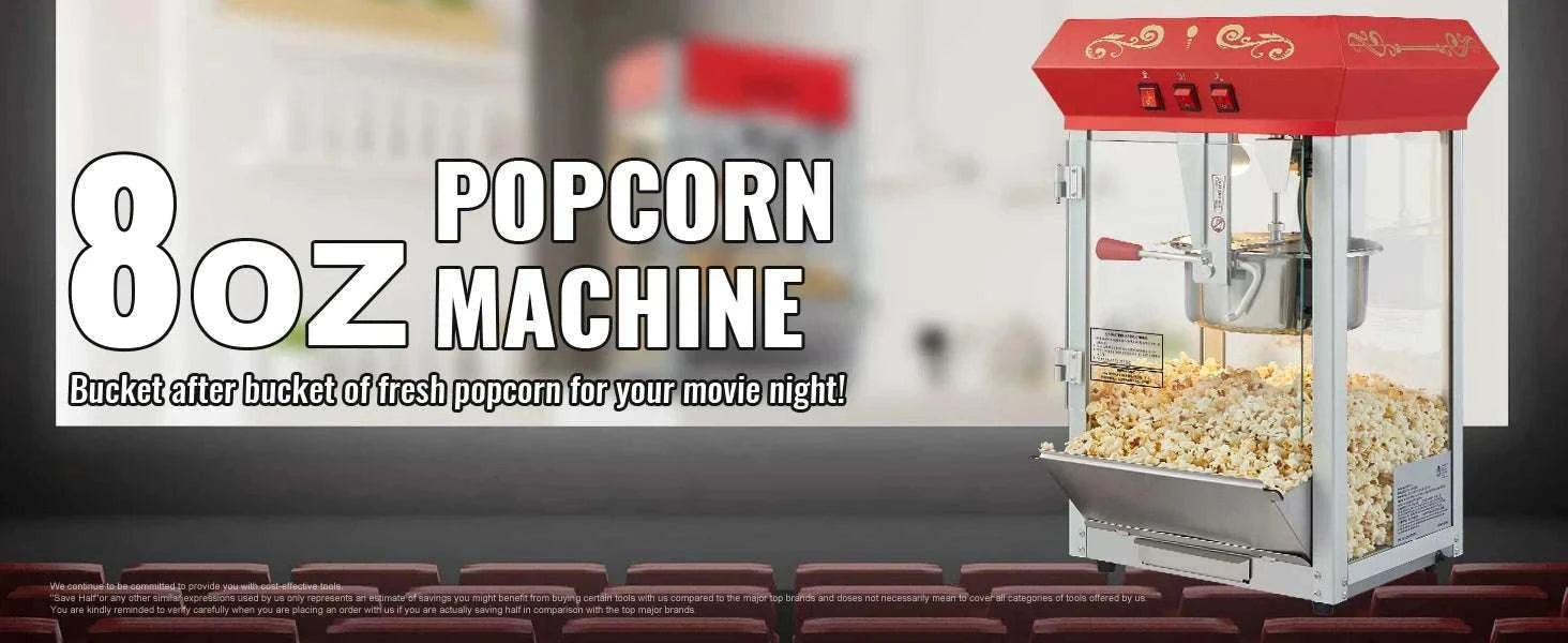 Countertop Popcorn Maker Machine 8oz 48 Cups Movie Style-12 oz / france
