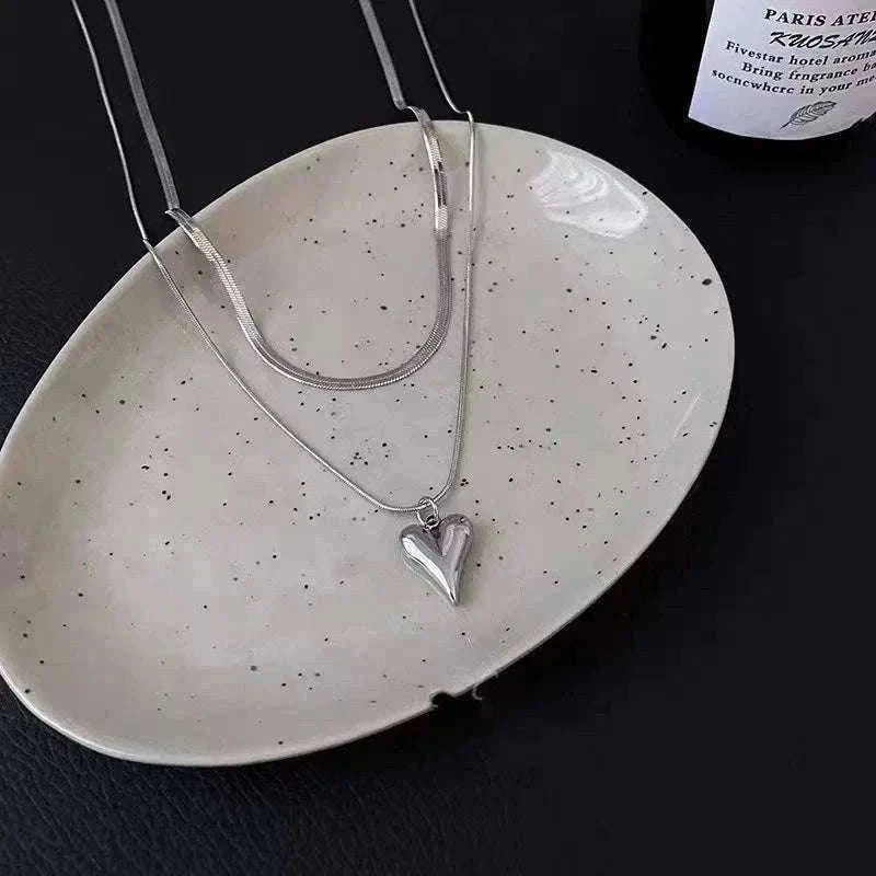 Couple Heart Necklace with Elegant Light Luxury Design-style 01