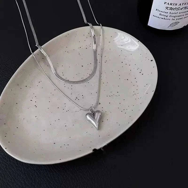 Couple Heart Necklace with Elegant Light Luxury Design-style 01