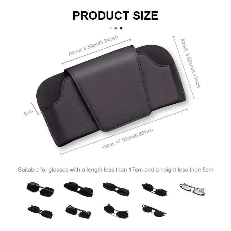 Cowhide Sun Visor Glasses Holder-Cowhide gray