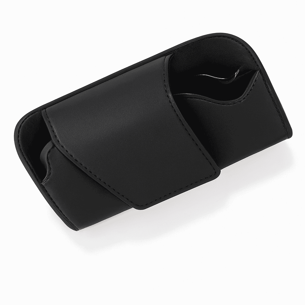 Cowhide Sun Visor Glasses Holder-Cowhide gray