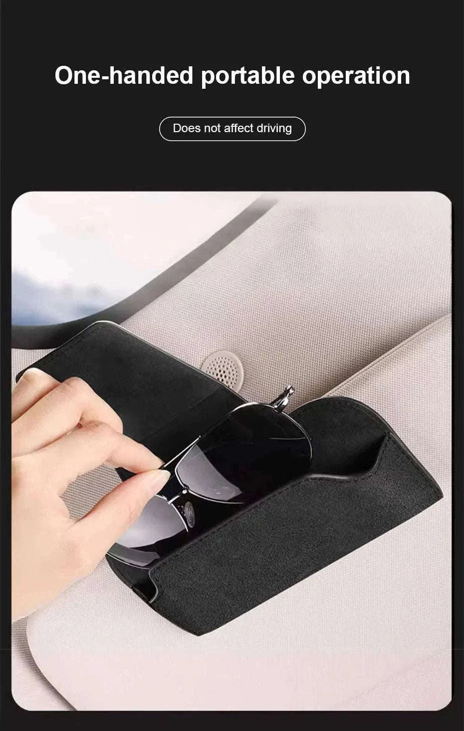 Cowhide Sun Visor Glasses Holder-Cowhide gray