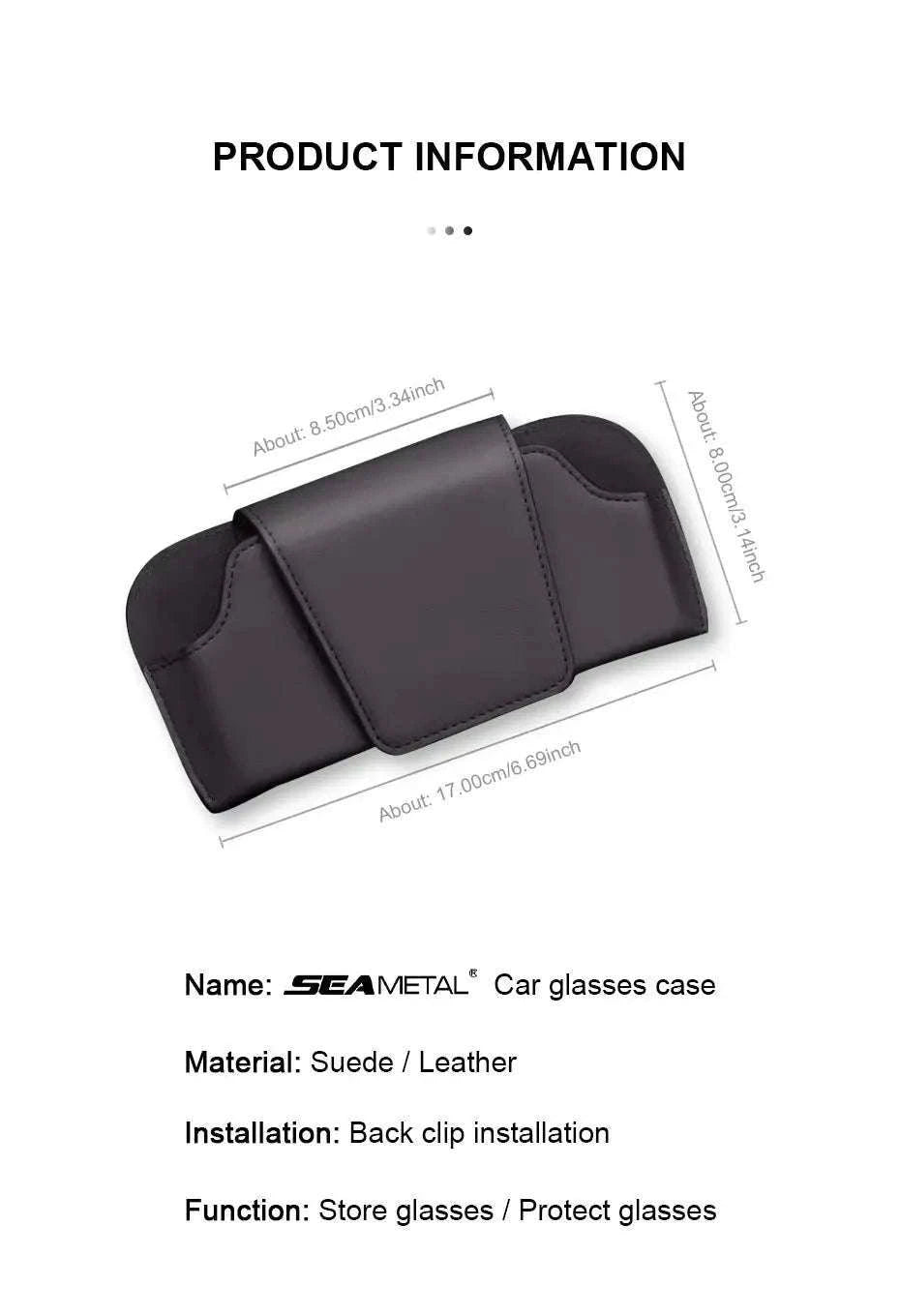 Cowhide Sun Visor Glasses Holder-Cowhide gray