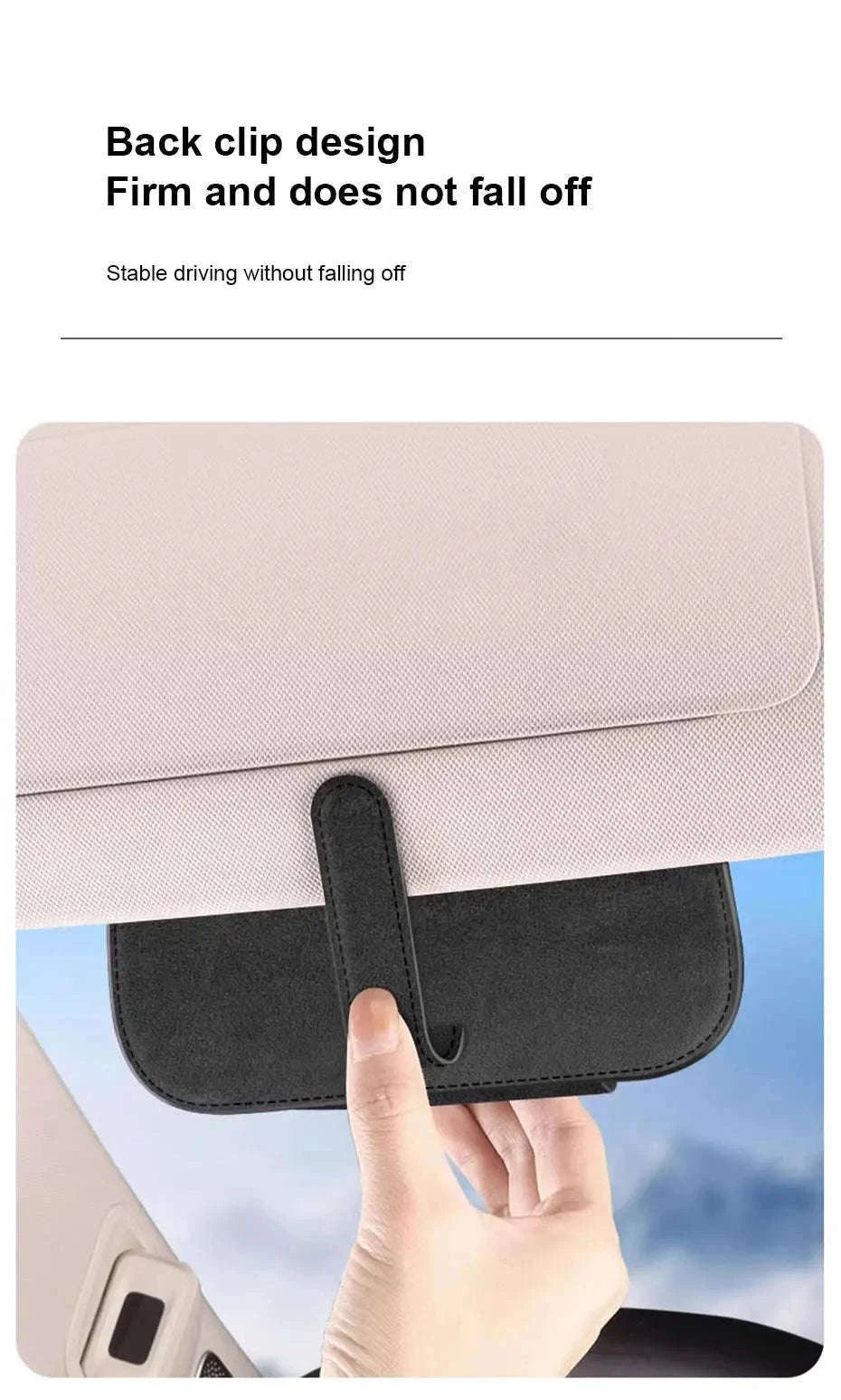 Cowhide Sun Visor Glasses Holder-Cowhide gray