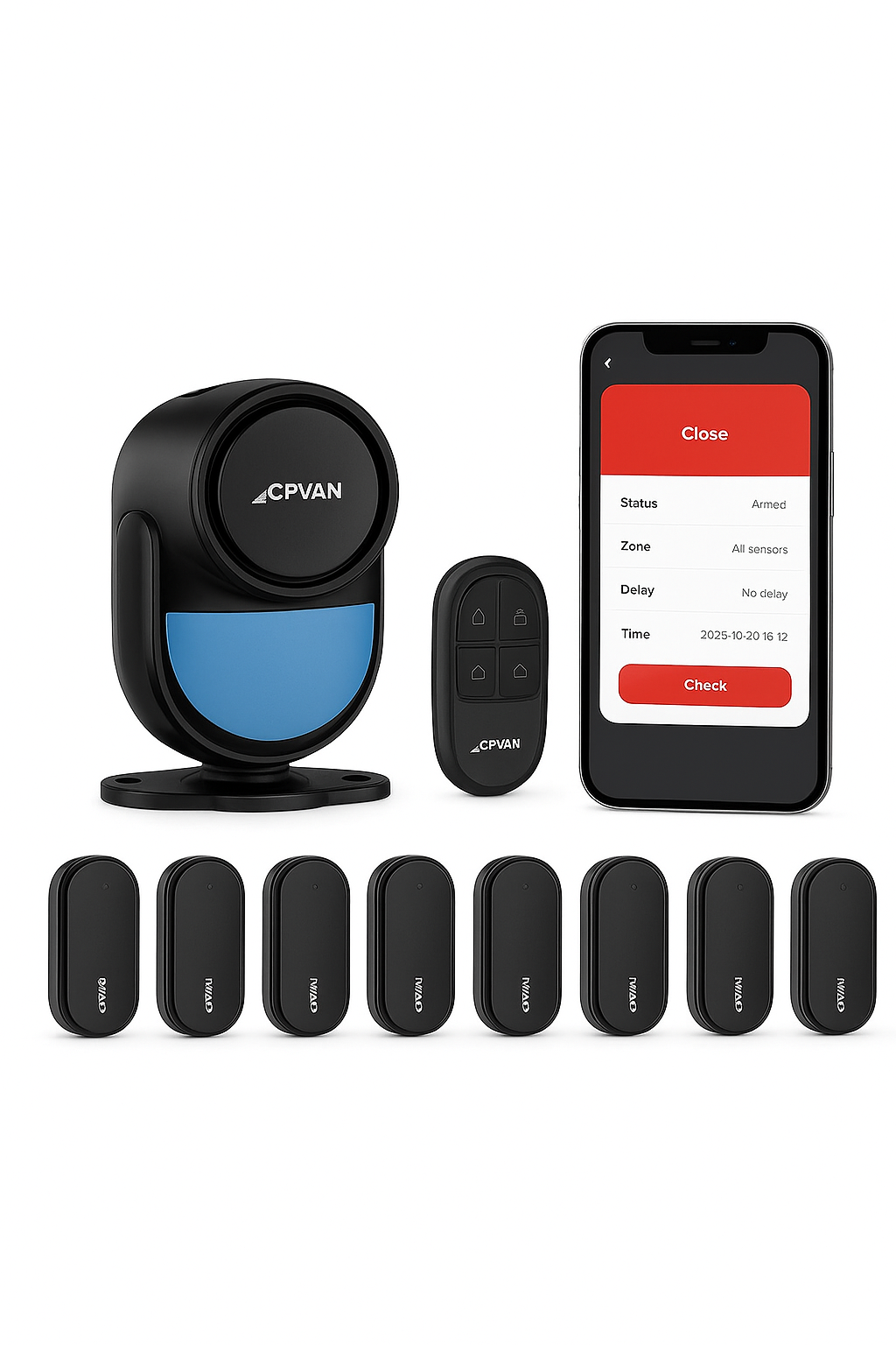 CPVAN Inteligentný RV alarmový systém s diaľkovým ovládaním a senzorom dverí bezdrôtový WIFI Tuya Motion senzor Alarm 120dB pohybový detektor
