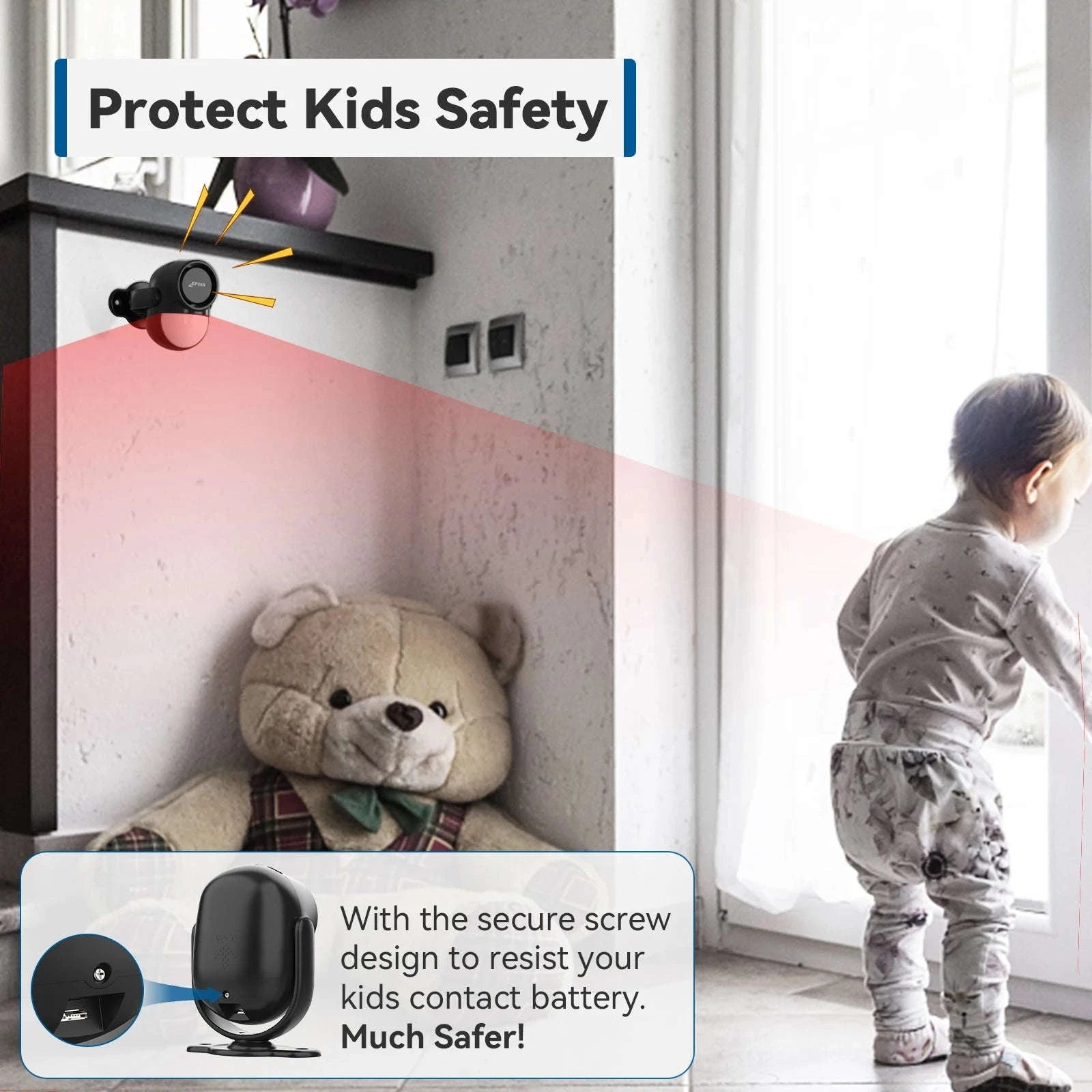 CPVAN Wireless Motion Sensor Alarm with 8m Detection and 125dB Siren-set 1 / United States