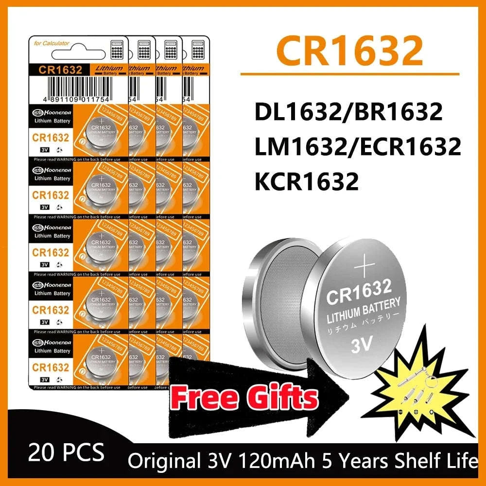 CR1632 3V Lithium Coin Battery for Watches, Remotes & Devices-80PCS CR1632 (GF) KN / United States