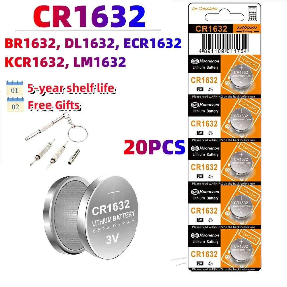 CR1632 3V Lithium Coin Battery for Watches, Remotes & Devices-80PCS CR1632 (GF) KN / United States