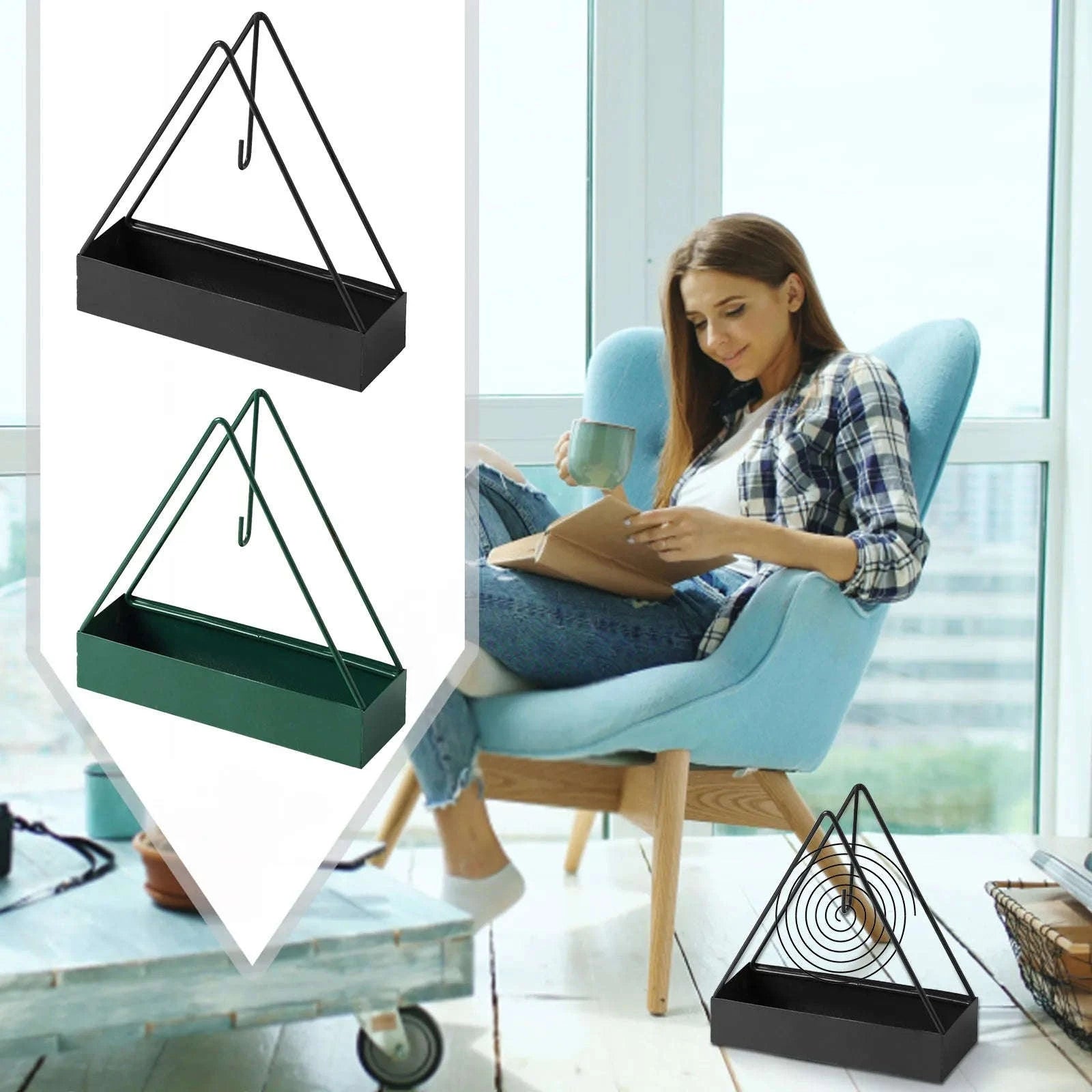 Creative Mosquito Coil Holder with Nordic-Style Tray-B