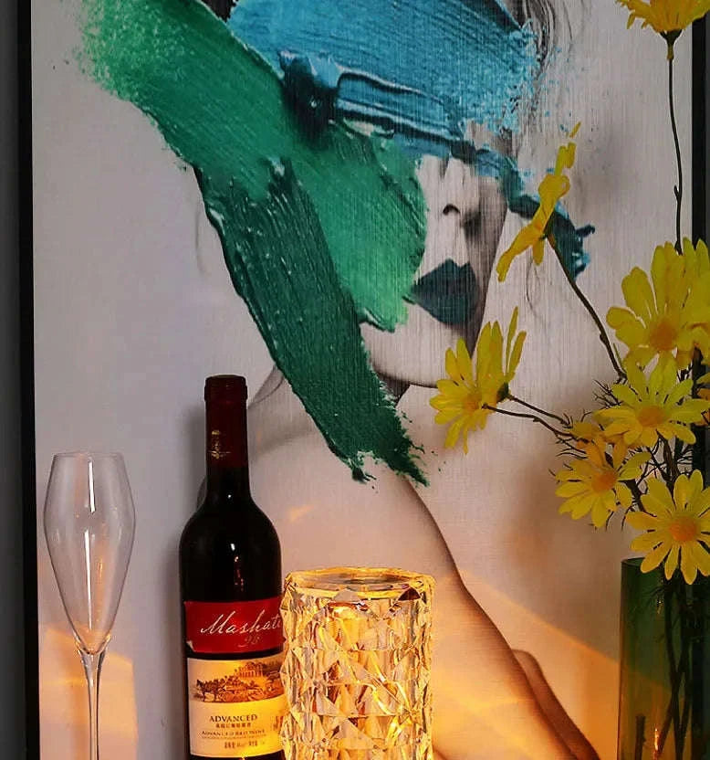 Crystal Diamond Table Lamp Rechargeable Acrylic Ambiance Light-Large-3 colors