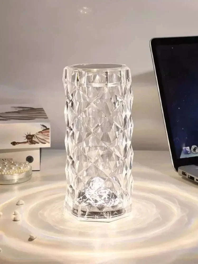 Crystal Diamond Table Lamp Rechargeable Acrylic Ambiance Light-Large-3 colors