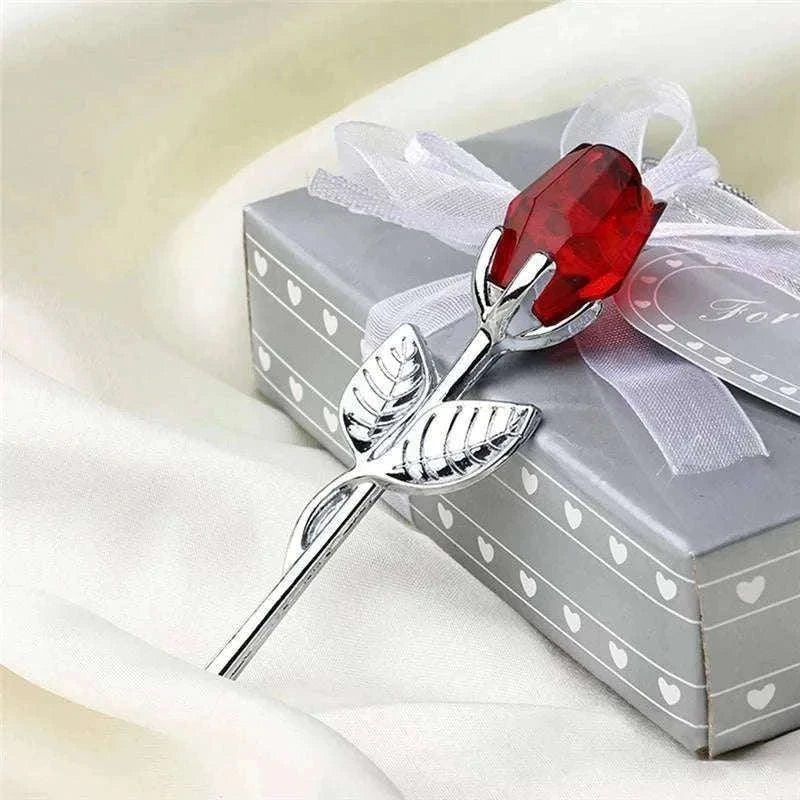 Crystal Rose Flower Figurine Gift Decoration-F