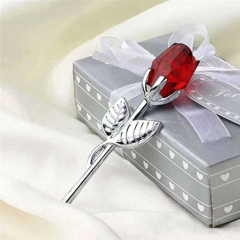 Crystal Rose Flower Figurine Gift Decoration-F