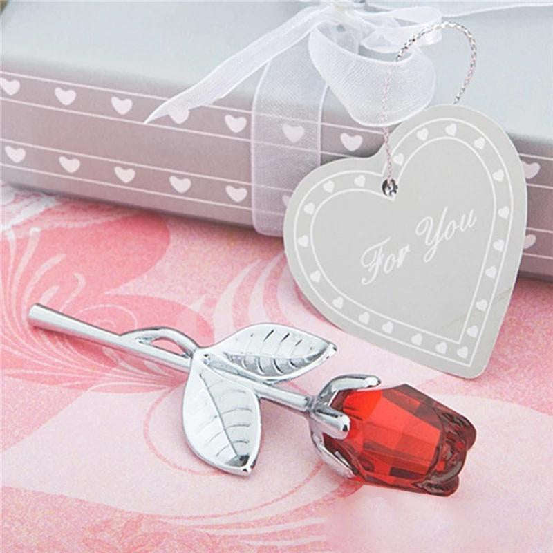 Crystal Rose Flower Figurine Gift Decoration-F