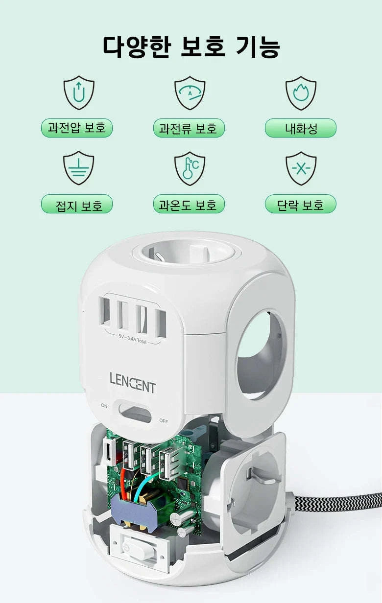 Cube Power Strip-3M 3U1C / EU Plug