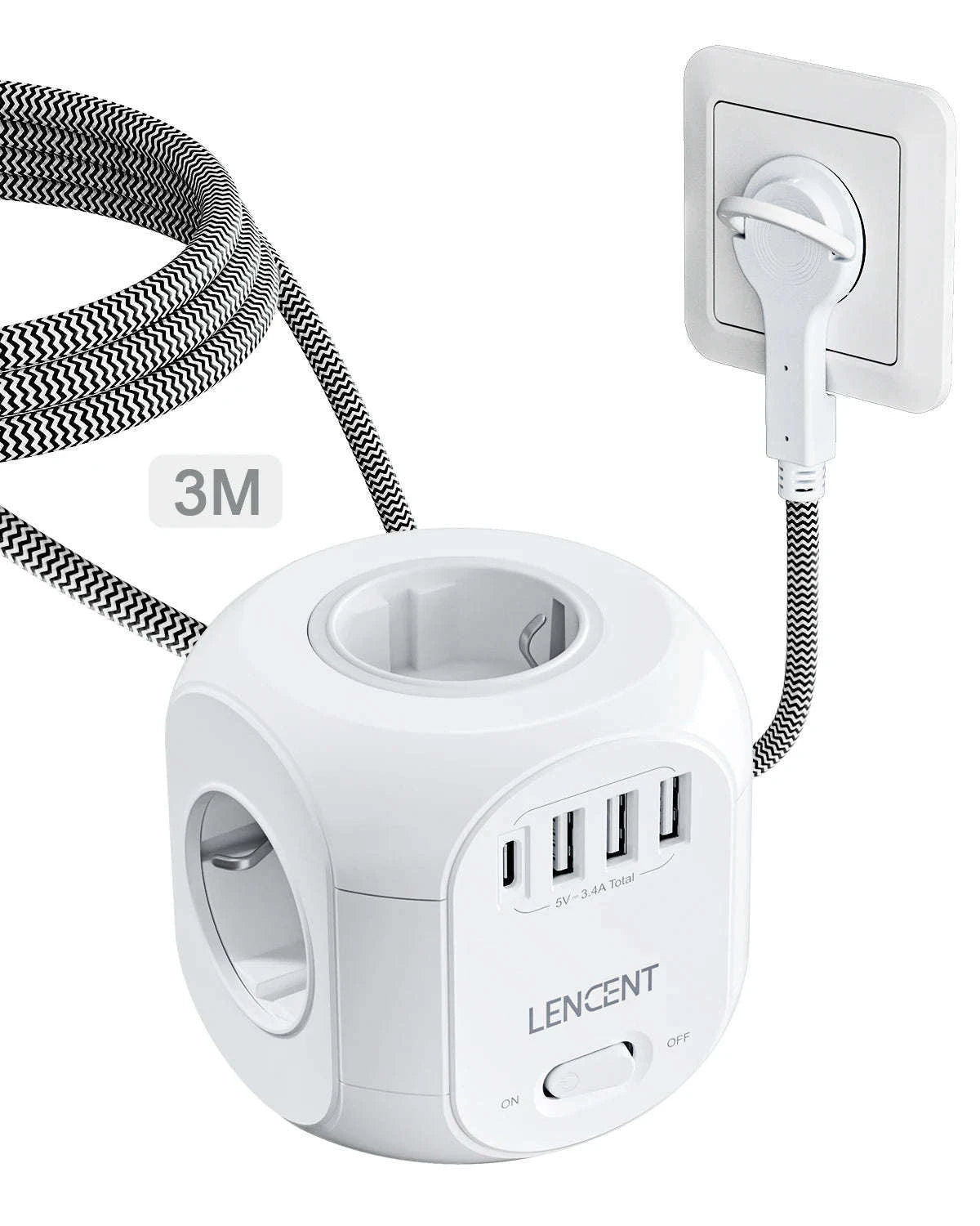 Cube Power Strip-3M 3U1C / EU Plug