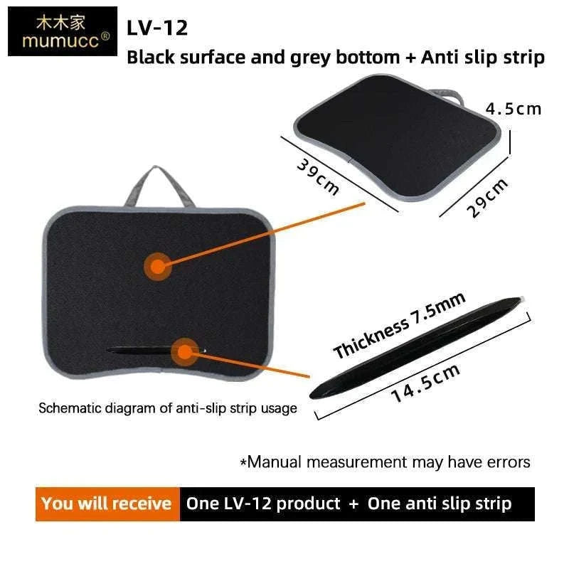 Cushioned Laptop Lap Desk with Wood Surface & Built-In Mouse Pad-LV-32 grey