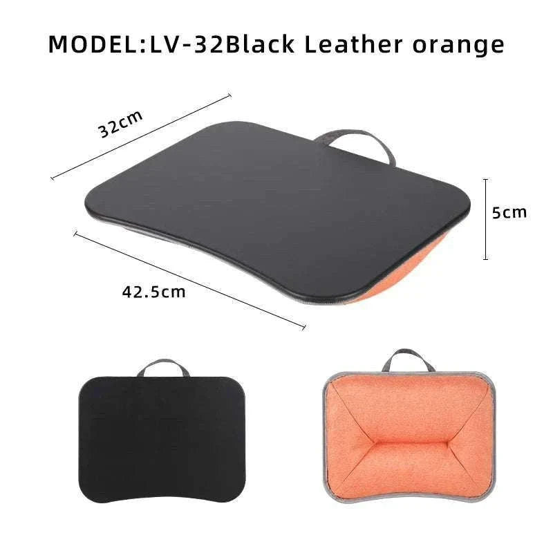 Cushioned Laptop Lap Desk with Wood Surface & Built-In Mouse Pad-LV-32 grey