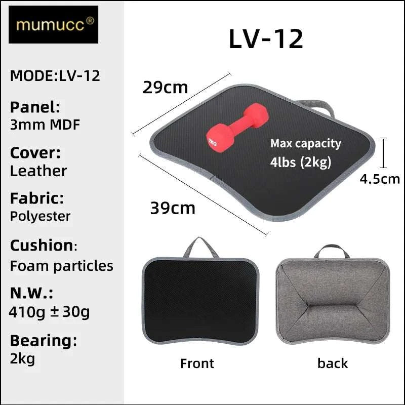 Cushioned Laptop Lap Desk with Wood Surface & Built-In Mouse Pad-LV-32 grey
