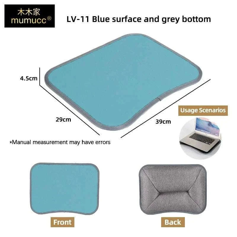 Cushioned Laptop Lap Desk with Wood Surface & Built-In Mouse Pad-LV-32 grey