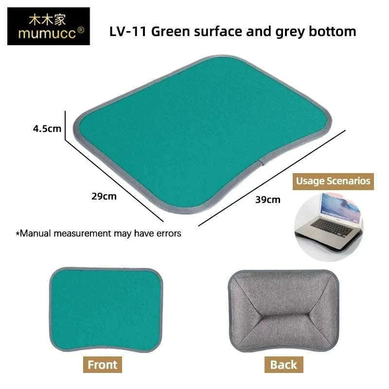 Cushioned Laptop Lap Desk with Wood Surface & Built-In Mouse Pad-LV-32 grey