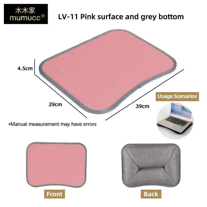 Cushioned Laptop Lap Desk with Wood Surface & Built-In Mouse Pad-LV-32 grey