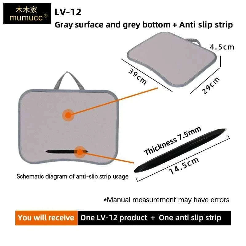 Cushioned Laptop Lap Desk with Wood Surface & Built-In Mouse Pad-LV-32 grey