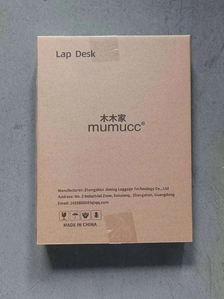 Cushioned Laptop Lap Desk with Wood Surface & Built-In Mouse Pad-LV-32 grey