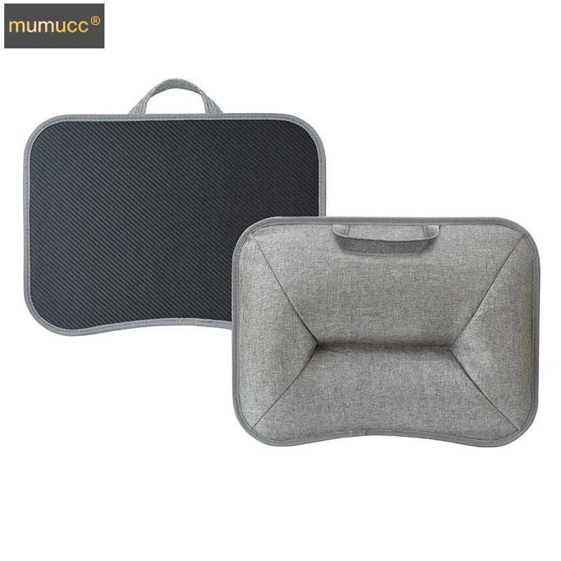 Cushioned Laptop Lap Desk with Wood Surface & Built-In Mouse Pad-LV-32 grey