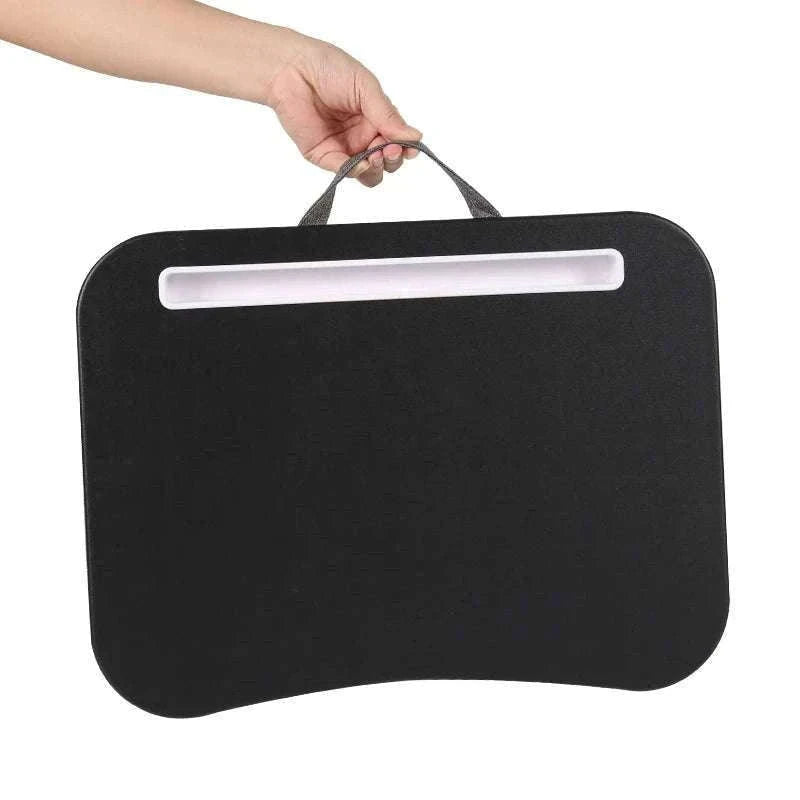 Cushioned Laptop Lap Desk with Wood Surface & Built-In Mouse Pad-LV-32 grey