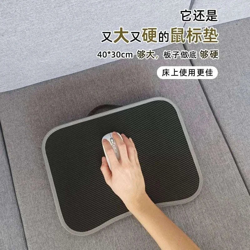 Cushioned Laptop Lap Desk with Wood Surface & Built-In Mouse Pad-LV-32 grey