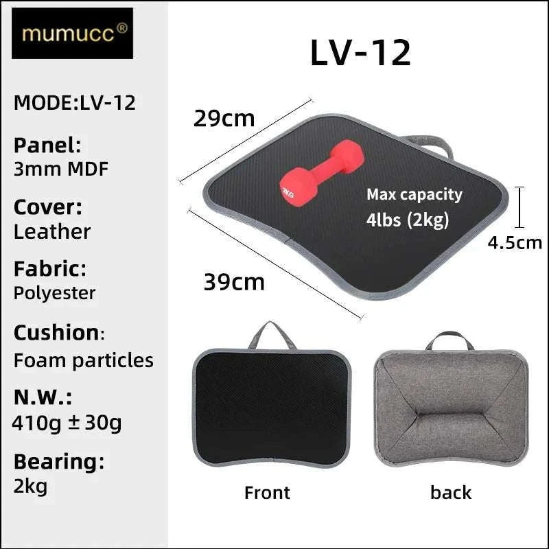 Cushioned Laptop Lap Desk with Wood Surface & Built-In Mouse Pad-LV-32 grey