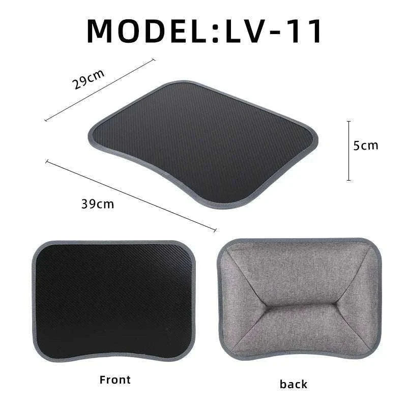 Cushioned Laptop Lap Desk with Wood Surface & Built-In Mouse Pad-LV-32 grey