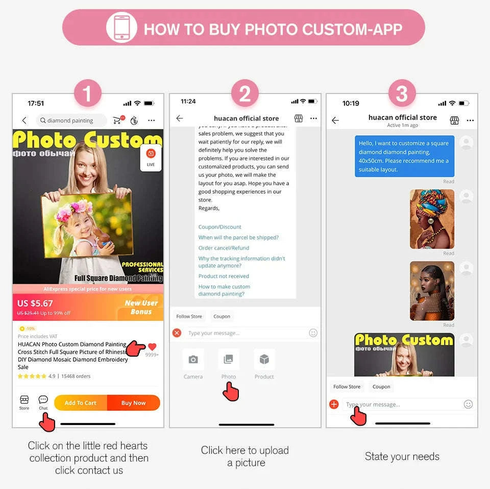 Custom Photo Diamond Painting 5D Art Kit-Full Square / 20x30cm