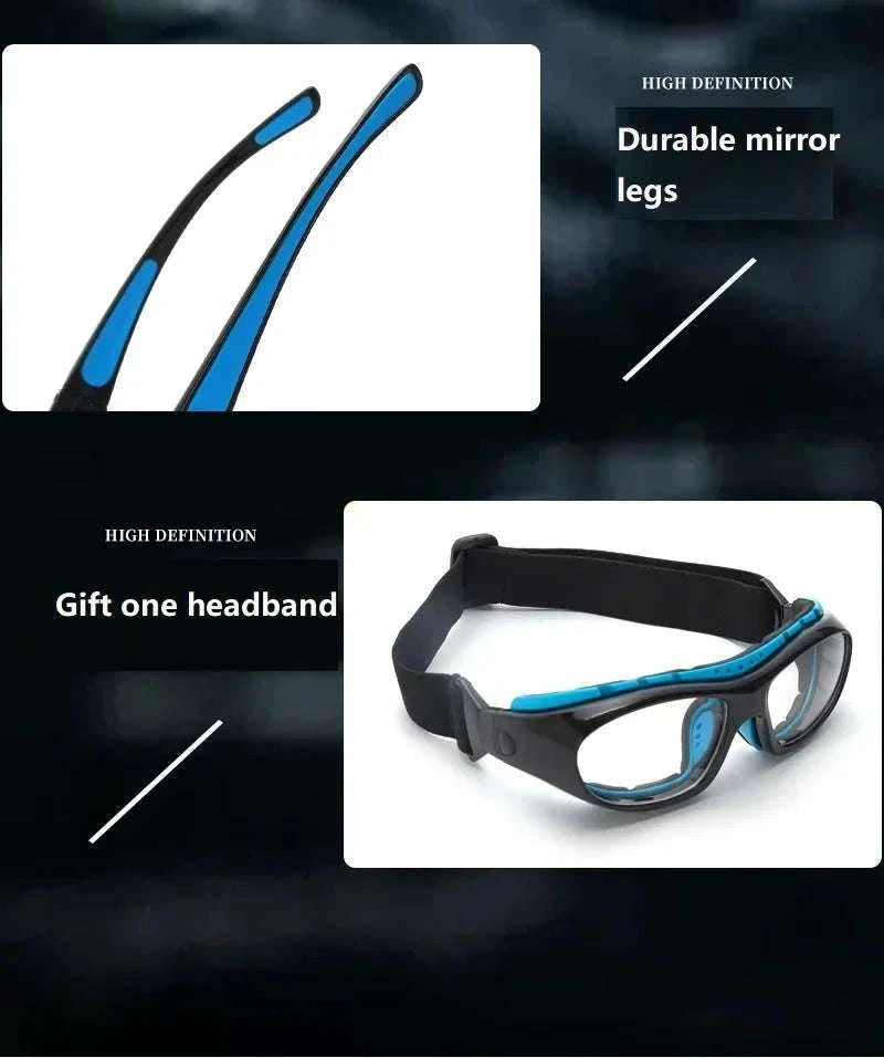 Customizable Basketball Sports Goggles for Active Play-Gray / myopia -400