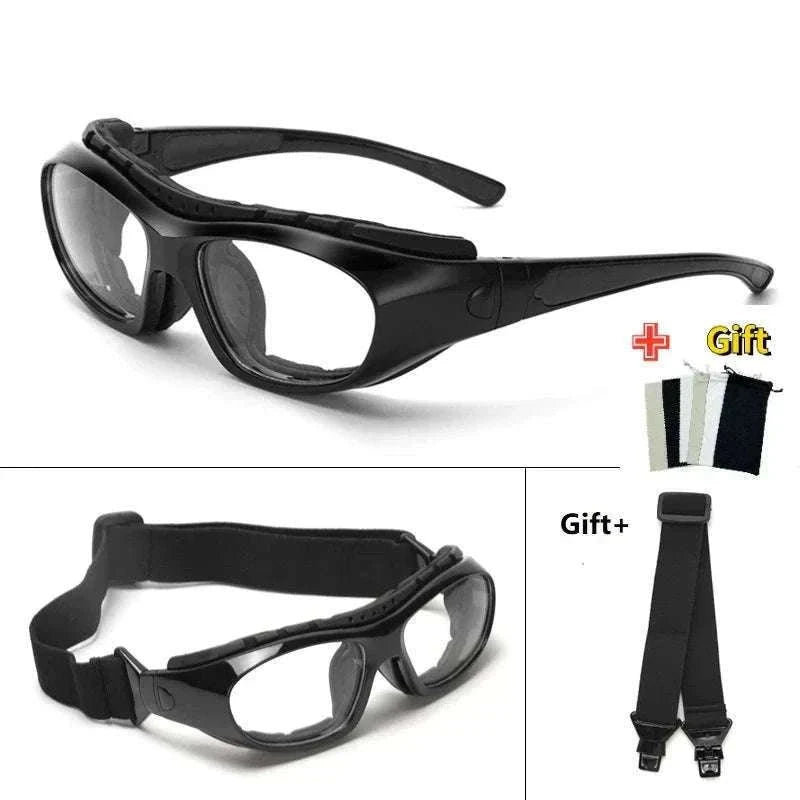 Customizable Basketball Sports Goggles for Clear, Secure Play-Gray / myopia -400