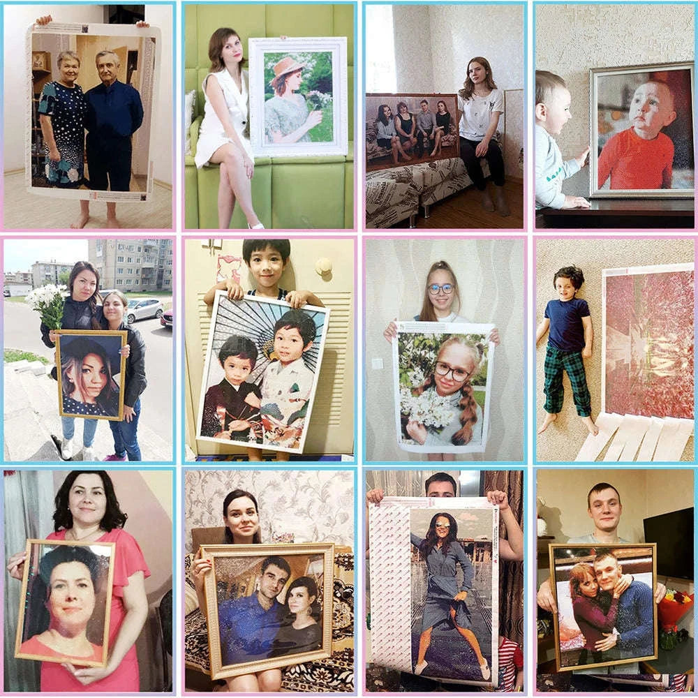 Customizable Diamond Mosaic With Your Own Photo-Full Round / 25x25cm