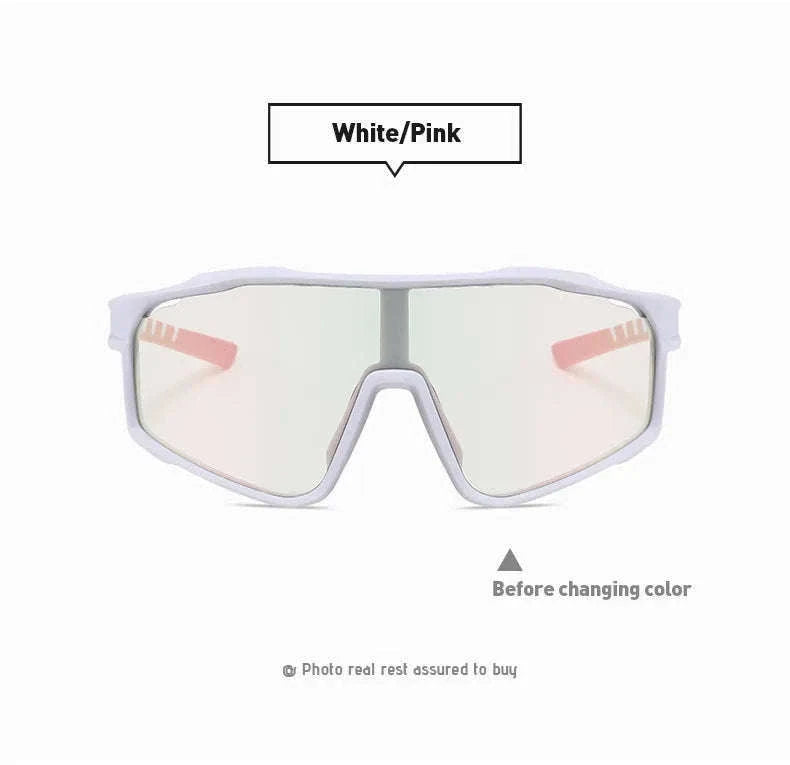 Customizable Prescription Sports Sunglasses with Photochromic Lenses-Black-Blue / myopia -5.5