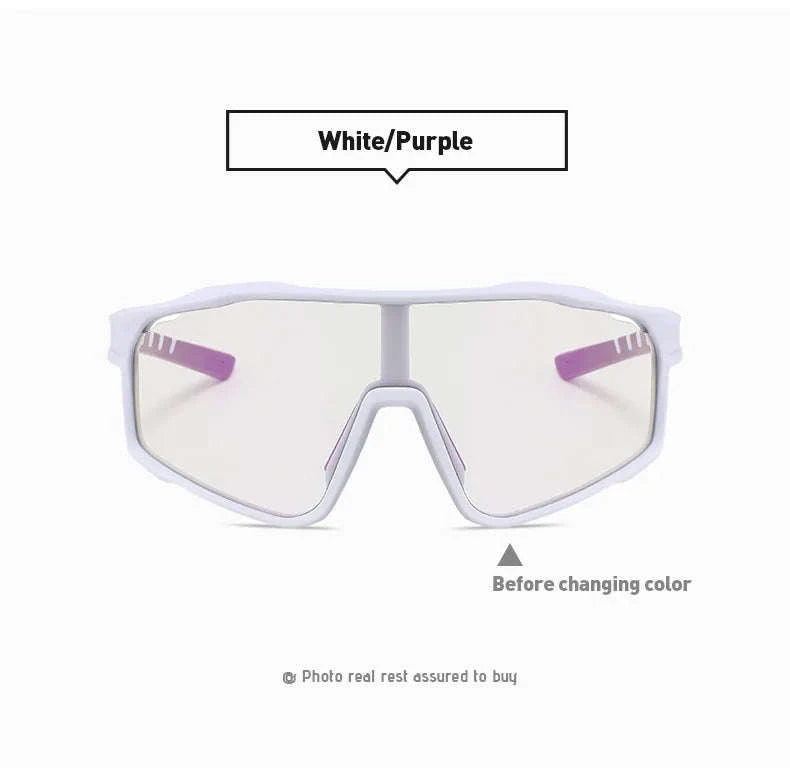 Customizable Prescription Sports Sunglasses with Photochromic Polarized Lenses-Black-Blue / myopia -5.5